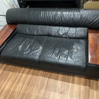 ヴィンテージレザーソファー、テーブルセット