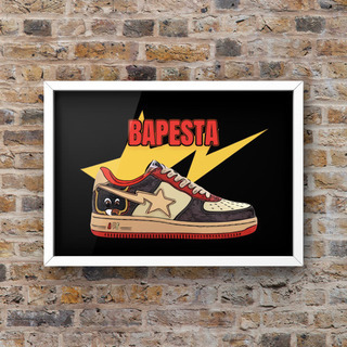 55 BAPESTA ベイプスタオマージュアートポスター(フレー...