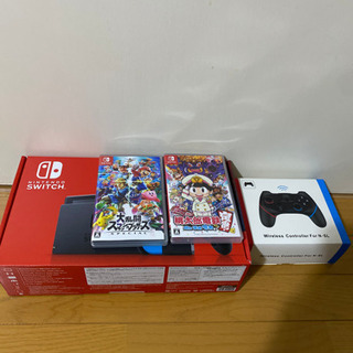 Nintendo Switch - ⭐︎ほぼ新品⭐︎任天堂Switch本体+桃鉄+スマブラ+3個コントローラ⭐︎ 任天堂switch スマブラ 桃鉄 コントローラーセット販売