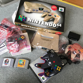 【美品 箱説付き】動作良好 限定色 ゴールド セット 任天堂64...