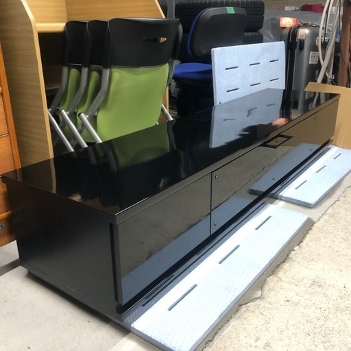 幅180cm ロングテレビボード（ブラックのエナメル塗装）