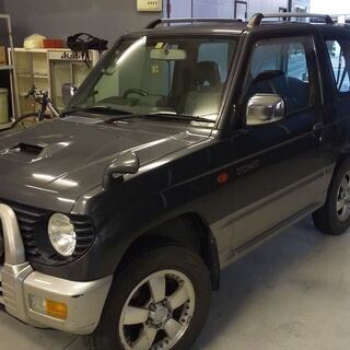 エンジン良好　三菱パジェロミニ　1997年式 H56A　４ＷＤ　ＣＤ　ターボ　AT　エアコン　低走行　運送可能　車検R3/4 遊べる軽の画像