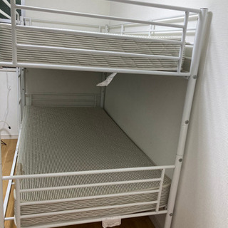 ２段ベッド　パイプ式ホワイトの画像