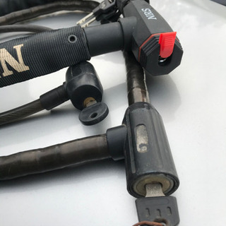 ワイヤーロック！バイク自転車原付ビックスクーターセキュリティ盗難防止Ｕ字ロックの画像