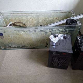 無料 大型ガラス水槽　水槽用クーラー一式  階段運搬必要