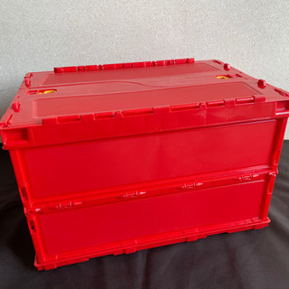 【未使用】TRUSCO薄型折りたたみコンテナ 50Lロックフタ付...