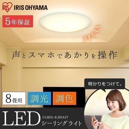 LEDシーリングライト スマートスピーカー対応 プレーン6畳調光 CL6D-6.0HAIT