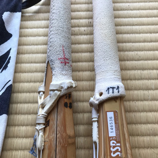 差し上げます。　剣道の竹刀（新品と再生品サイズ３８）とつば３枚、竹刀袋、居合刀袋、の画像