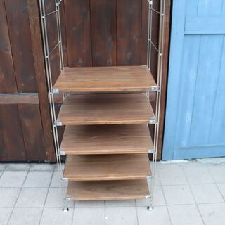 無印良品(MUJI)の人気のウォールナット材×ステンレス 6段ユニット