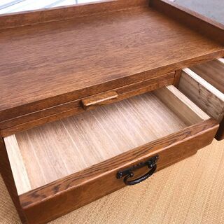 民芸家具 / 勇峰工芸 ◇ 小袖机 / 夢時計 □ H381×W520 mm◇