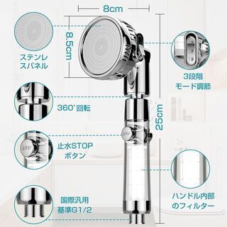 【新品・未使用】増圧節水シャワーヘッドの画像