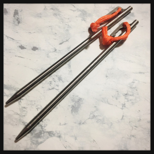 ご購入者様決定[未使用]チタン製ペグ 24cm 2本 アウトドア キャンプ