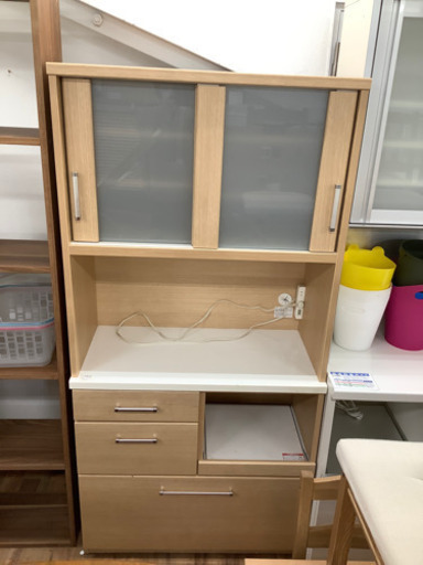 レンジボード　ニトリ  ナチュラル×ホワイト