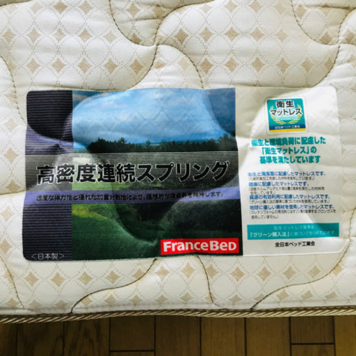 フランスベッド　セミダブルベッド　収納付き　コンセント　ダークブラウン