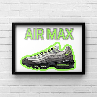 60 AIR MAX 95 OG VOLTエアマックス95 ボルトオマージュアートポスター(フレーム付き　 の画像
