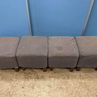 スツール 4脚セット 正方形 スクエア 布製（カバー交換可能） ...
