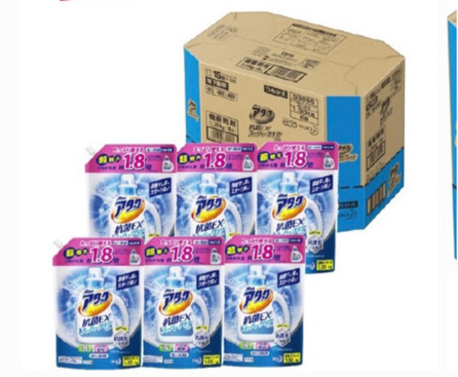 アタック 抗菌EX スーパークリアジェル 洗濯洗剤 詰め替え 大サイズ 梱販売用(1350g*6コ入)