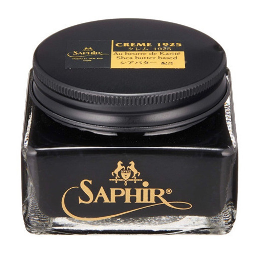 新品 SaphirNoir サフィールノワール  クレム1925 黒 圧倒的なツヤと保湿力の靴クリーム 75ml 靴磨き 正規品 クロケット オールデン
