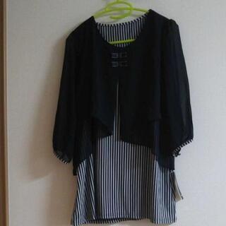 ボーダー 服 2点セットの画像