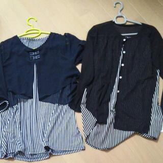 ボーダー 服 2点セットの画像