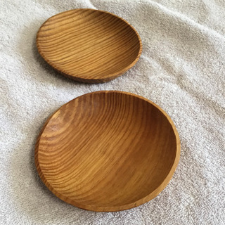 小皿　取り皿　木皿　アジアン　2枚セットの画像