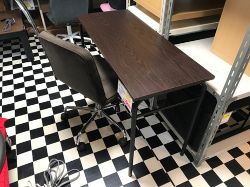 【リサイクルショップ八光　田上店　配達・設置OK】ダークブラウンPCデスクセット