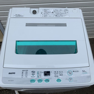 サンヨー 洗濯機 ASW-50D  2010年 蓋部分ひび割れあり　5キロの画像