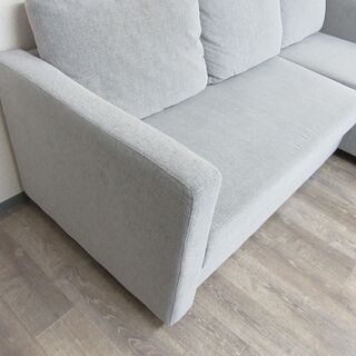 3/27 終 ニトリ 布張り カウチソファベッド ノアーク グレー 3人用 3P 収納あり 【欠品あり】 菊MZの画像