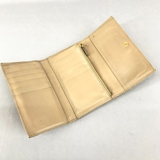 miumiu ミュウミュウ クロコ調グレージュレザー コンパクト折財布の画像