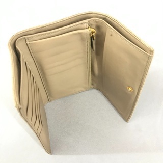 miumiu ミュウミュウ クロコ調グレージュレザー コンパクト折財布の画像