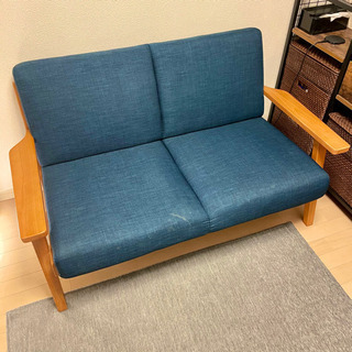【受け渡し確定品】Lulea（ルレオ）北欧デザイン木肘ソファ 2P