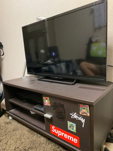 テレビ、テレビ台、DVDプレイヤーセット