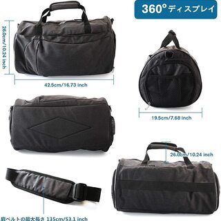 新品・未使用  ジムバッグ スポーツバッグ スポーツダッフルバッグ シューズ収納 2way超軽量の画像