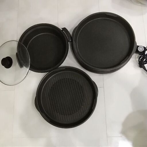 TOSHIBAホットプレート　3WEY 蓋付き　東芝　電気鍋