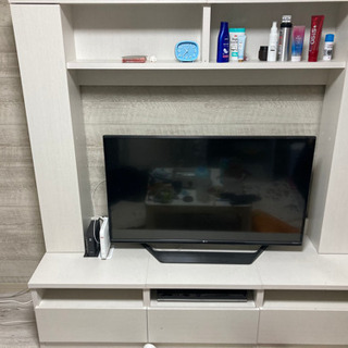 壁面テレビボード　〜50インチ　白色　27、28日取引希望の画像