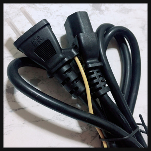 [未使用]多様 電源コード AC電源ケーブル トラッキング対策アース線付属 頑丈