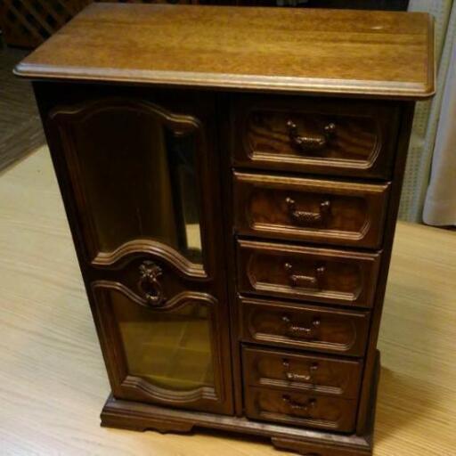 木製 大型 宝石箱 レトロ ジュエリーボックス