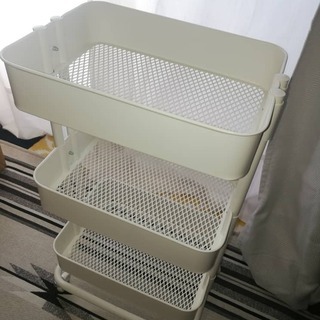 【美品】イケア　ロースコグ ワゴン ホワイト 35x45x78 cm
