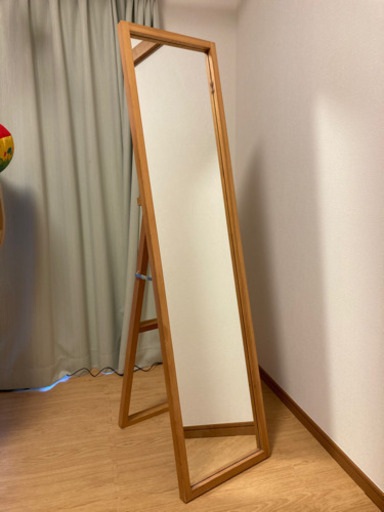 無印姿見　パイン材ミラー