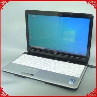 送料無料 1台限定 ノートPC 中古良品 15.6型 富士通 AH530/2B Pentium 4GB 640G DVDRW 無線Lan webカメラ Windows10 テンキー付き Office