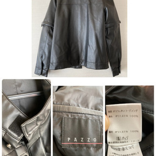 PAZZO レザー風ジャケット　メンズ　男性の画像
