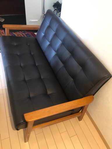 カリモク風2人掛けソファー　新品