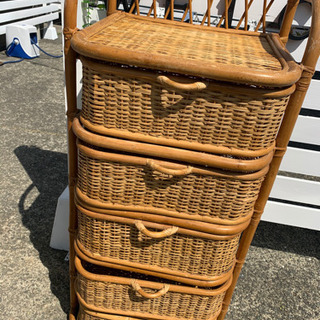 ⭐️激安❤️籐素材５段収納ケース⭐️