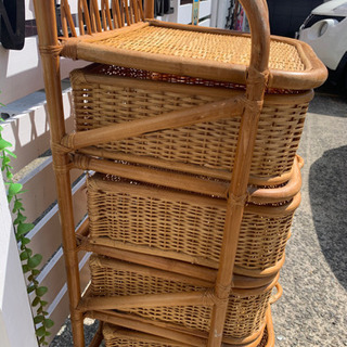 ⭐️激安❤️籐素材５段収納ケース⭐️の画像