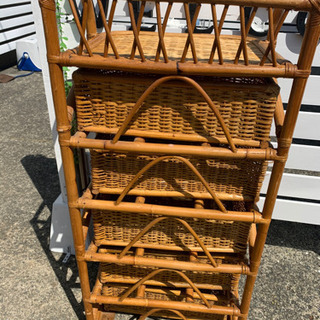 ⭐️激安❤️籐素材５段収納ケース⭐️の画像