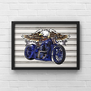 73 HARLEY-DAVIDSON ハーレーダビッドソンオマージュアートポスター(フレーム付き) の画像