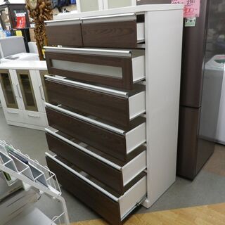 ハイチェスト タンス 衣類収納 チェスト 幅88㎝ ダークブラウン