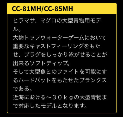 ゼニス カレントラインキャスティズムCC-81MH 平政マグロトップゲーム