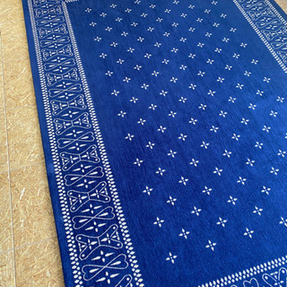 お値下げ：Cross Bandanna Rug “200×140cm / Navy”の画像