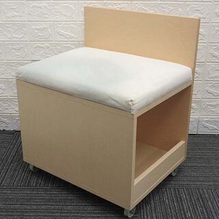 ss1372　無印良品　メープル材　スツール　収納付き　キャスタ...